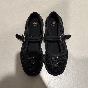 Zara girls sequin ballet flats size 30